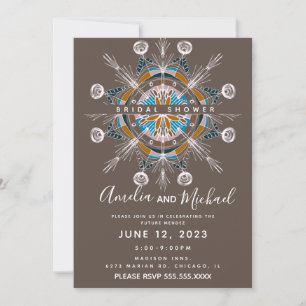 Modernes Mandala Hand Drawn Boho Art Brautparty Einladung