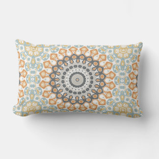 Modernes Mandala in Orange und Blau Lendenkissen