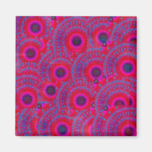 MODERNES MANDALA ROSE FARBE PINK MAGNET (Vorne)