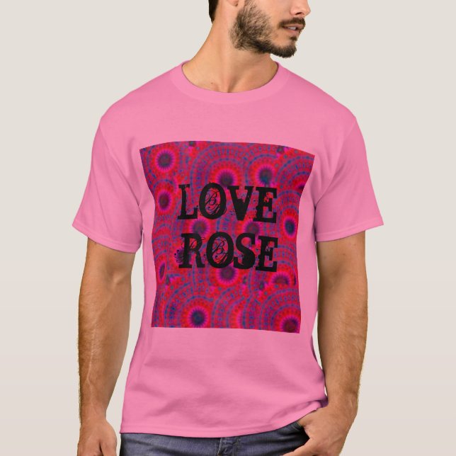 MODERNES MANDALA ROSE FARBE PINK T-Shirt (Vorderseite)