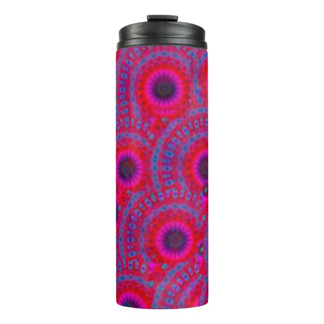 MODERNES MANDALA ROSE FARBE PINK THERMOSBECHER (Vorderseite)