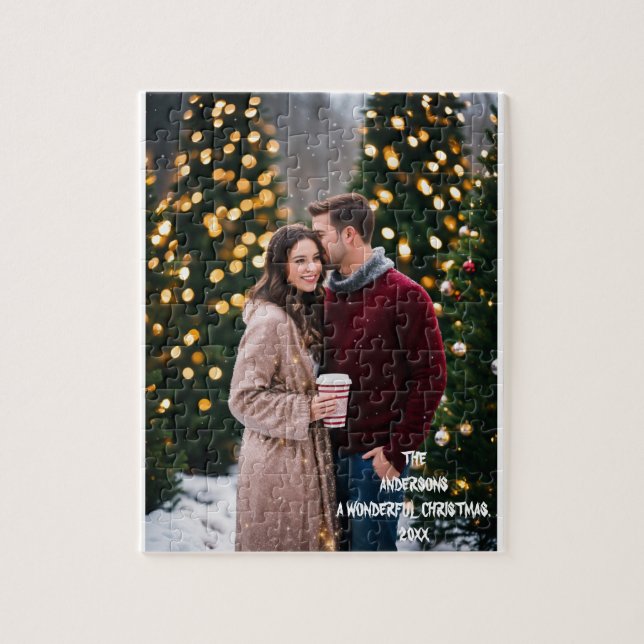 Modernes Manimal l Christmas Couple Foto Puzzle (Vertikal)