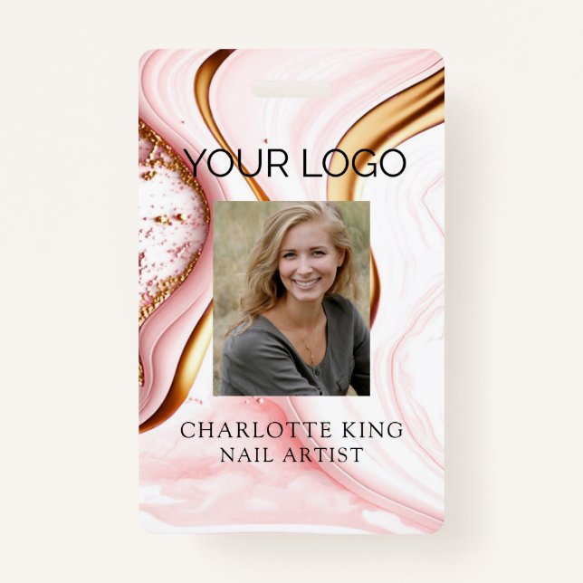 Modernes Marble Employee Foto ID Abzeichen Ausweis