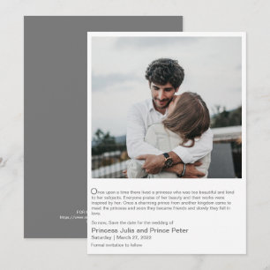 Modernes Märchengeschichten-Foto Save the Date in  Einladung