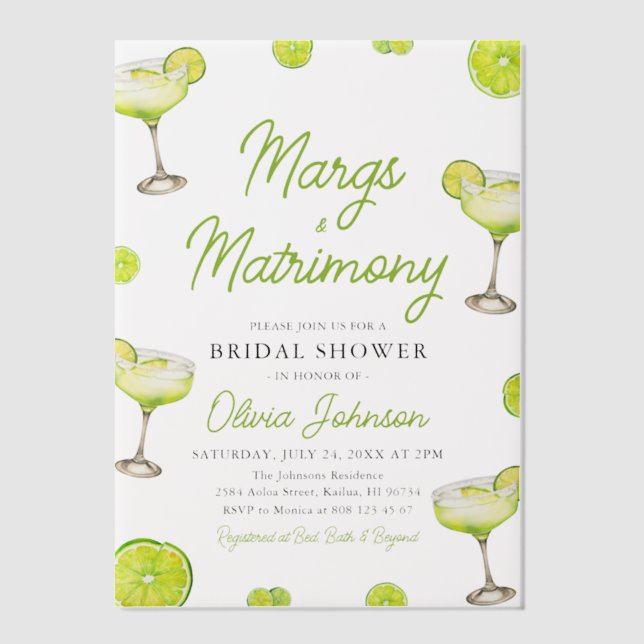 Modernes Margs & Matrimons Cocktail Brautparty (Vorderseite)