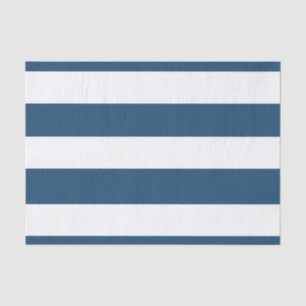 Modernes Marine-Blau-weißes Streifen-Muster Seidenpapier