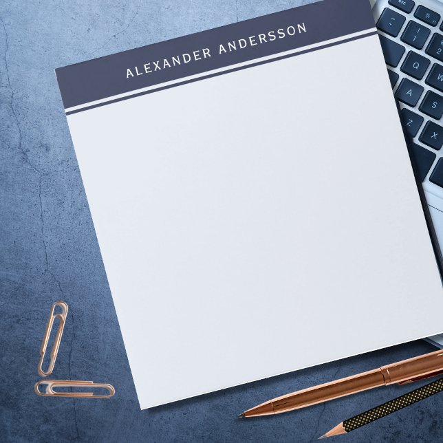 Modernes Marineblau der Männer Notizblock (Von Creator hochgeladen)