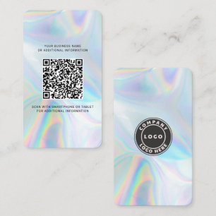 Modernes Markenlogo QR-Code Holografisches Design Visitenkarte