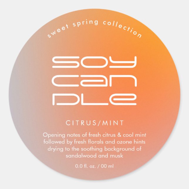 Modernes Markenzeichen Runder Aufkleber (Vorderseite)