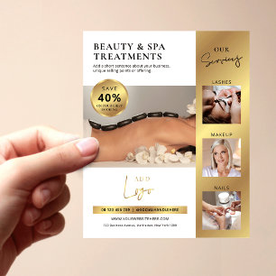 Modernes Marketing mit White & Gold Beauty Salon-L Flyer