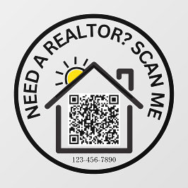 Modernes Marketing-QR-Codefenster für Real-Anwesen Fensteraufkleber