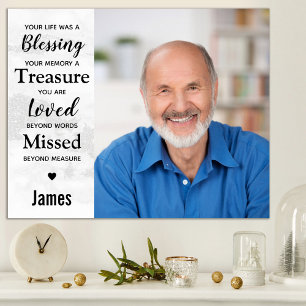 Modernes Marmor-Memorial Erinnerungs-Andenken Foto Poster