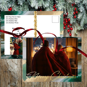 Modernes Marmor - Zwei Foto Folien Feiertagspostkarte