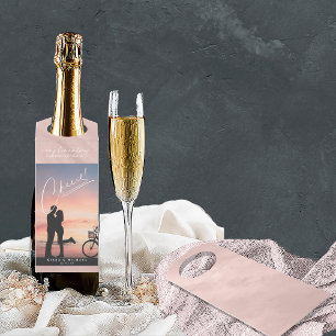Modernes Marmorfeuer Foto Rose Gold ID816 Flaschenanhänger