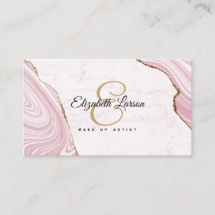 Modernes Marmorkleid Rose Gold Glitzer QR Salon Ma Visitenkarte