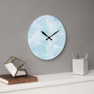 Modernes Marmorlicht Blau Große Wanduhr