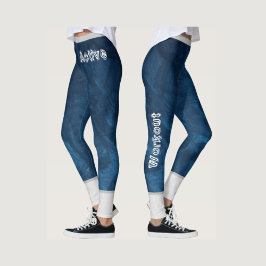 Modernes Marmormuster l Navy blue l Workout Leggings