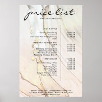 Modernes Marmorpreisliste-Poster