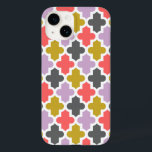 Modernes marokkanisches Muster Case-Mate iPhone Hülle<br><div class="desc">Chic Girly Preppy Modern marokkanisches Quatrefoliengitterdesign</div>