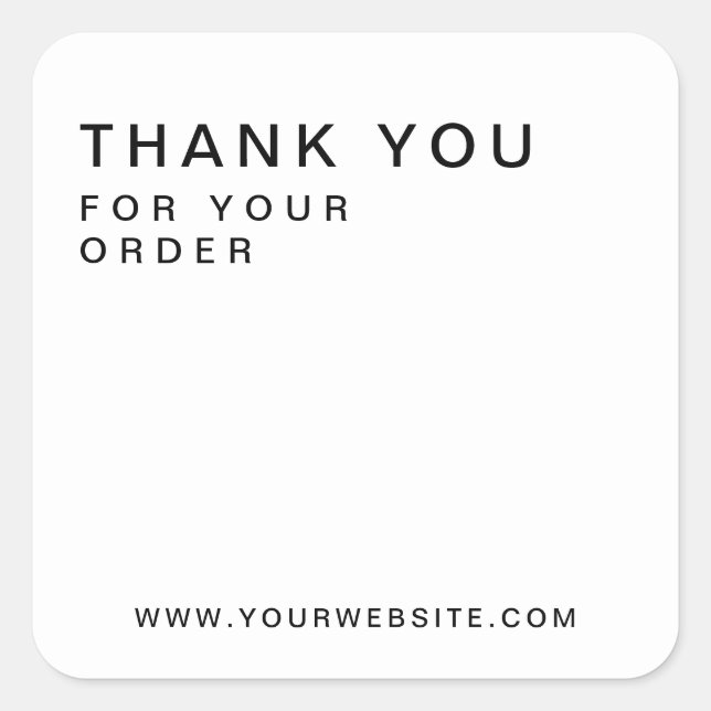 Modernes, maßgeschneidertes Unternehmen Vielen Dan Quadratischer Aufkleber (Vorderseite)
