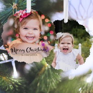 Modernes, maßgeschneidertes Weihnachtstypografie-F Ornament Karte