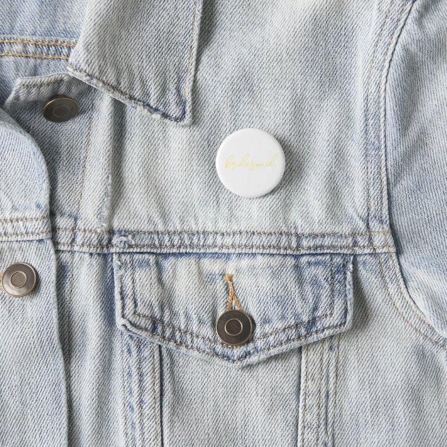 Modernes Matching Bridesmaid Bach Party | Gelb Button (Beispiel)