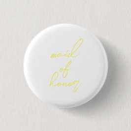 Modernes Matching Trauzeugin Bach Party | Gelb Button