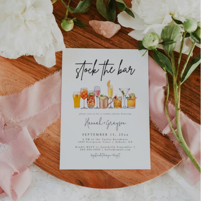 Modernes Material Die Dusche Bar Paare Einladung (Von Creator hochgeladen)