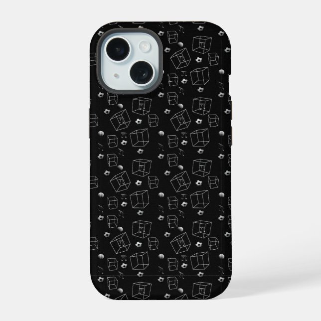 Modernes Mathematik Muster iPhone 15 Hülle (Rückseite)