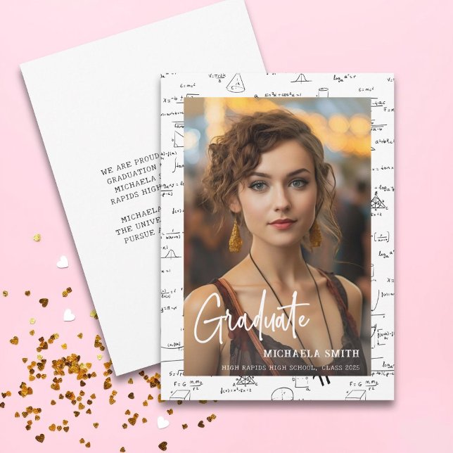 Modernes Mathematik Script Foto High School Abschl Ankündigung (Von Creator hochgeladen)