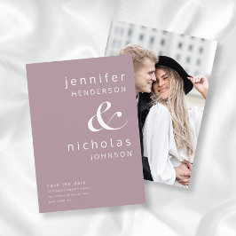 Modernes Mauve Ampersand Foto Save The Date