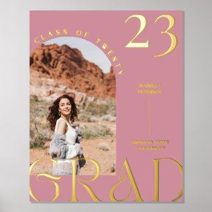 Modernes Mauve Boho Chic Arch Frame Abschluss Foto Foliendrucke