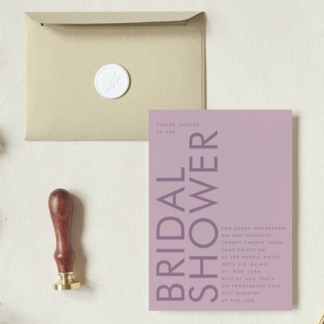 Modernes Mauve Lila Lilac Name Brautparty Einladung (Von Creator hochgeladen)