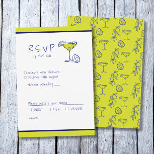 Modernes mediterranisches Limoncello-Limettengrün RSVP Karte