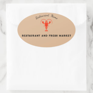 Modernes Meeresfrüchte-Restaurant & Market Crayfis Ovaler Aufkleber