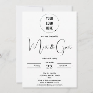 Modernes Meeting und Begrüßung minimalistischer Bu Einladung