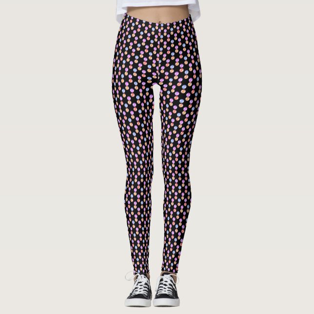 Modernes, mehrfarbiges geometrisches Muster Leggings (Vorderseite)