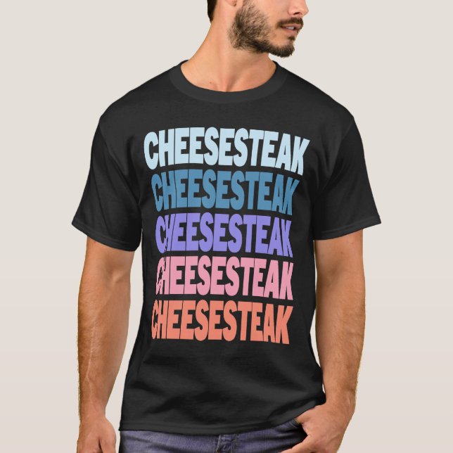 Modernes, mehrfarbiges Textkäse T-Shirt (Vorderseite)