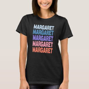 Modernes, mehrfarbiges Textrand T-Shirt