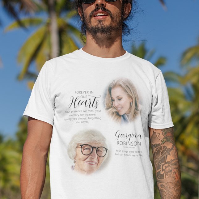 Modernes Memorial Before & After Foto T - Shirt (Von Creator hochgeladen)