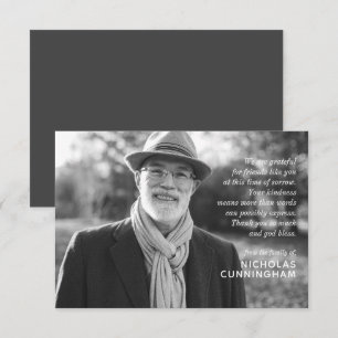 Modernes Memorial: Benutzerdefiniertes Foto und Bo Mitteilungskarte