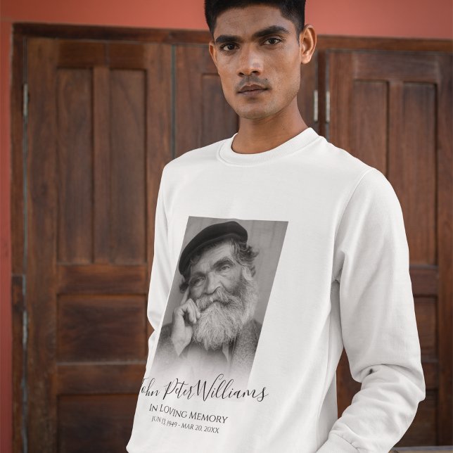Modernes Memorial für Personalisiertes Foto Sweatshirt (Von Creator hochgeladen)