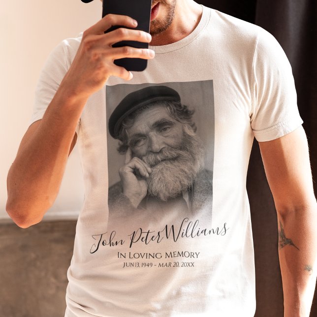 Modernes Memorial für Personalisiertes Foto Tri-Blend Shirt (Von Creator hochgeladen)