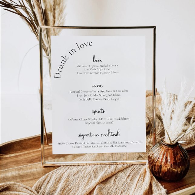 Modernes Menü für Hochzeitssender Bar Poster (Von Creator hochgeladen)