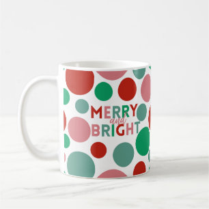 Modernes Merry & Bright Simple Polka Dot Muster Kaffeetasse