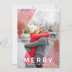 Modernes Merry-Overlay Weihnachtsfotokarte Feiertagskarte