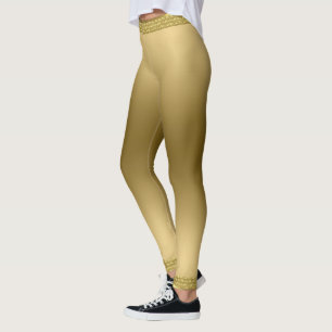 Modernes Metallgold an der Grenze Leggings