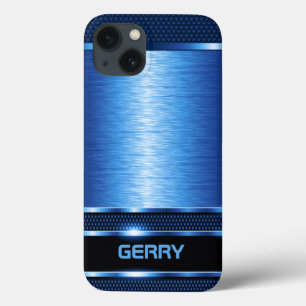 Modernes, metallisch blau geometrisches Design Gep Case-Mate iPhone Hülle