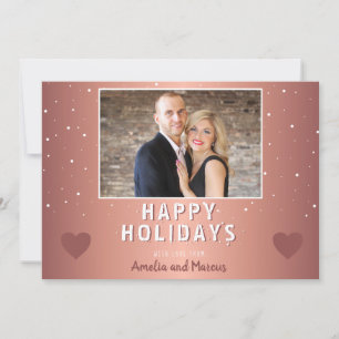 Modernes Metallisches Herz Snowflake Foto Weihnach