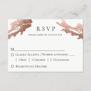 Modernes metallisches Hochzeitsszenario RSVP Karte